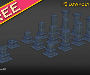15 [FREE] Column Lowpoly SET, art of game design