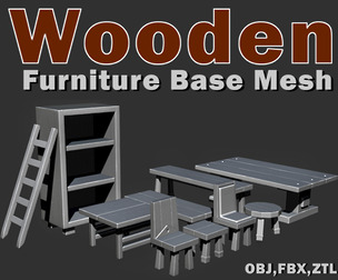 Wooden Furniture Base Mesh