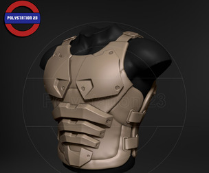 Sci fi character Torso armour v6 Highpoly zbrush