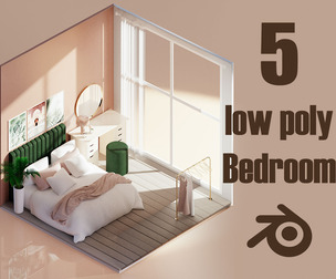 5 Lowpoly Bedrooms VOL 02