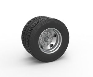 5 Hole double wheel of trailer 1:25