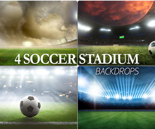 4 Football Stadium Backdrop, Soccer Background