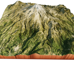 Pico de Orizaba Volcano 3d model terrain