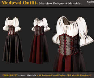 Medieval Outfit- MD/Clo3d+Material +Textures