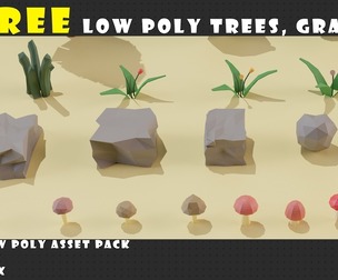 FREE Low Poly Trees, Grass and Rocks