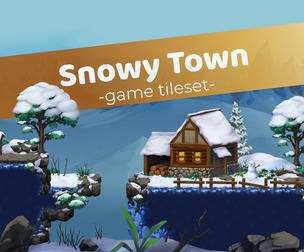Snowy Town - Game Tileset