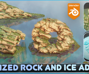 Stylized Rock and Ice Generator Cliff
