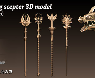 20 King Scepter 3D Model (Basemesh)