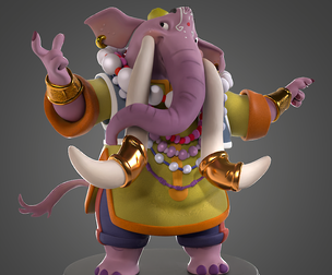 Mythical Cartoon Elephant for printing