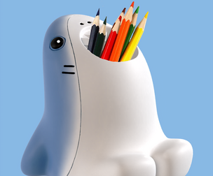 CARTOON SHARK PENCIL HOLDER/TOOTH BRUSH HOLDER