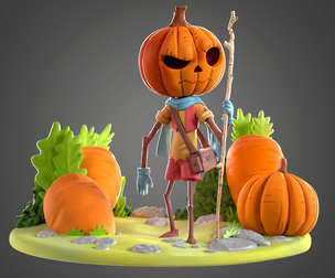 Cartoon Pumpkin diorama