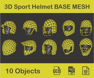 3D Sport Helmet Base Mesh
