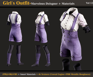 Girls Outfit- MD-Clo3d - Models-materials