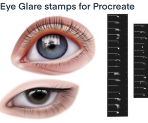 Eye Glare Stamps for Procreate