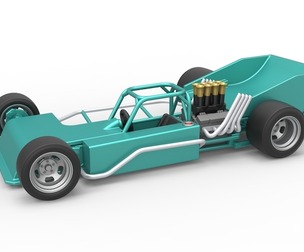 Supermodified rear engine race car 1:25