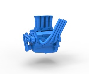 Engine V8 for Supermodified race car V2 Scale 1:25