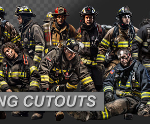American Firefighter PNG Cutout Pack