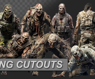 Zombie Military Male PNG Cutout Pack