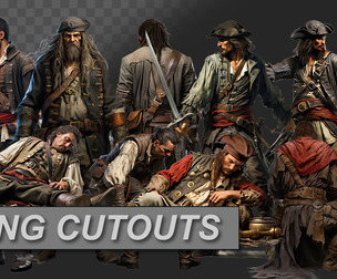 Pirate Character PNG Cutout Pack