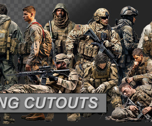 American Military Soldier PNG Cutout Pack