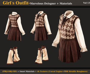 Girl's Outfit-Models+Materials