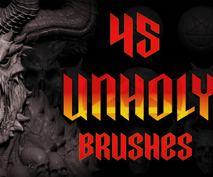 Zbrush + Blender 45 Unholy Brushes and Obj's