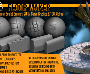 Floor Maker 200 ZBrush sculpting brushes