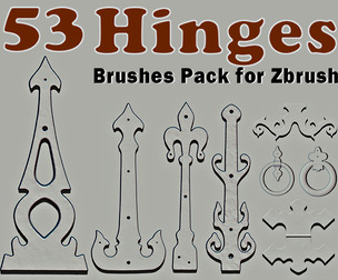 53 Hinges Brushes Pack for Zbrush