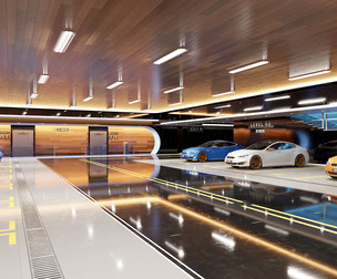 Modern Underground Luxury Car Park / Garage