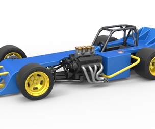 Supermodified front engine race car 1:25