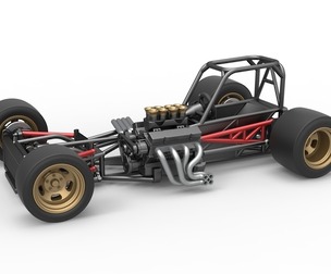 Supermodified front engine race car Base 1:25