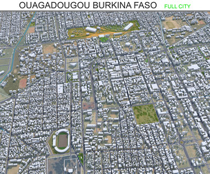 Ouagadougou city Burkina Faso 3d model 30km