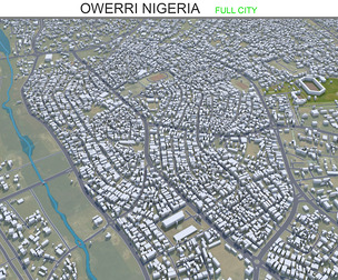 Owerri city Nigeria 3d model 30km