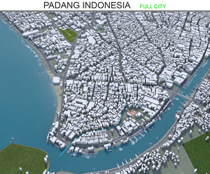 Padang city Indonesia 3d model 25km