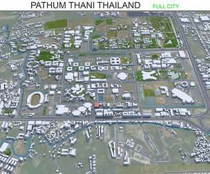 Pathum city Thani Thailand 3d model 70km
