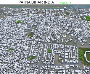Patna city Bihar India 3d model 35km