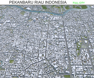 Pekanbaru city Riau Indonesia 3d model 35km