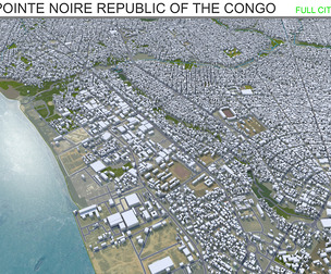 Pointe Noire city  Congo 3d model 30km