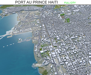 Port au city Prince Haiti 3d model 20km