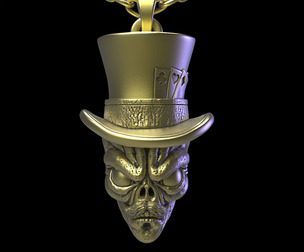skull pendant jewelry Magician alien v1