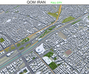 Qom city Iran 3d model 20km