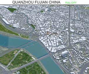 Quanzhou city Fujian China 3d model 40km