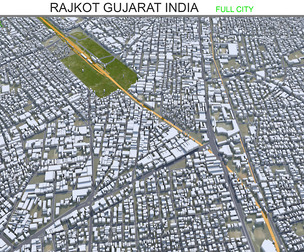 Rajkot city Gujarat India 3d model 35km