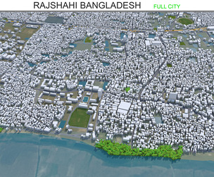 Rajshahi city Bangladesh 3d model 25km