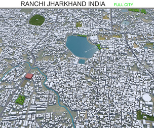 Ranchi city Jharkhand India 3d model 25km