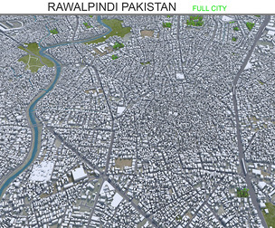 Rawalpindi city Pakistan 3d model 30km
