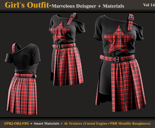 Girl's Outfit-Models+Materials