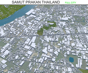 Samut city Prakan Thailand 3d model 60km
