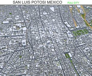 San Luis Potosi Mexico 3d model 35km