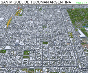 San Miguel de Tucuman Argentina 3d model  30km